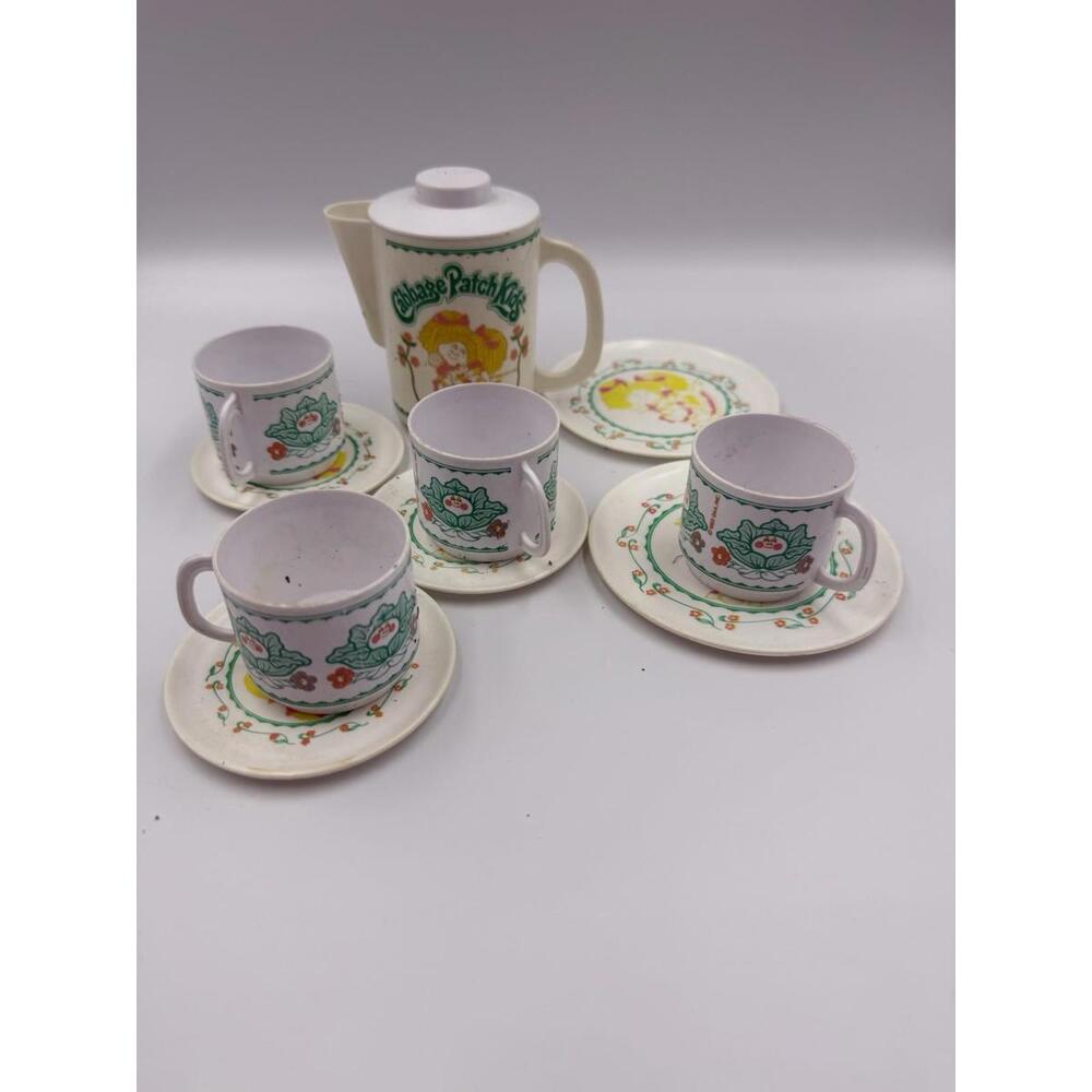 Vintage Cabbage Patch Doll Dishes  Cups Plates Tea Set 1984